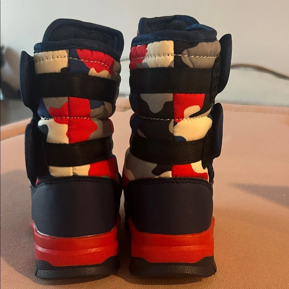 Mishansha Kids Camouflage Snow Boots Size 8 Toddler (EU 24) - Red, Blue, White